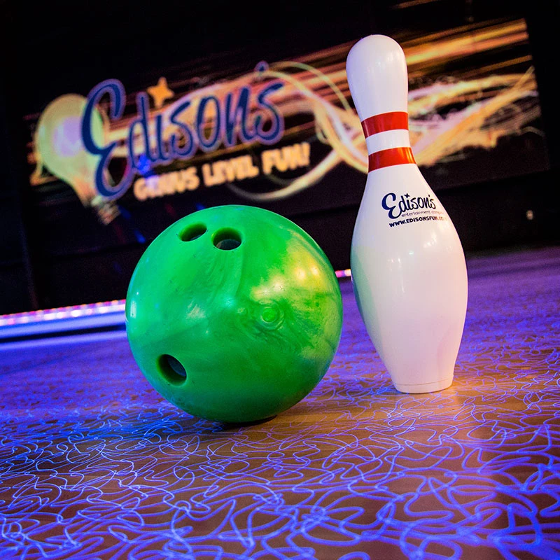 bowling ball and pin