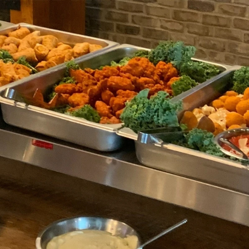 food in a buffet